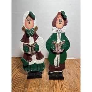 Vintage Handmade and Handpainted Carolers, set of 2